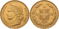 Schweiz 20 Franken Libertas - Kursmünze (1883-1896) -