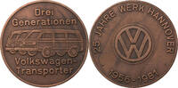 Hannover Medaille Drei Generationen Transporter - 25 Jahre Volkswagen Werk Hannover -