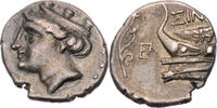 Paphlagonien Hemidrachme Sinope, Kopf der Nymphe Sinope / Prora -