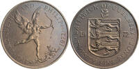 Guernsey 25 Pence 25th wedding anniversary of Queen Elizabeth II and Prince Philip -