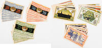 Zeulenroda 5x25 Pfennig, 5x50 Pfennig, 5x75 Pfennig 2 komplette Serien von 15 Scheinen -