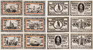 Wittdün auf Amrum 2 x 50 Pfennig, 2x1, 2x2 Mark Vollständige Deutsche Serie - 6 Scheine -