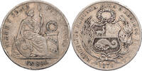 Peru 1 Sol 1870 YJ Kursmünze (1864-1916) s-ss, Rf. 45,00 EUR prix TTC + 10,00 EUR frais d'envoi