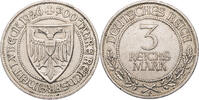 Weimarer Republik 3 Reichsmark 700 Jahre Reichsfreiheit Lübeck -