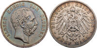 Kaiserreich, Sachsen 5 Mark 1898 E Albert (1873-1902) - Kursmünze (1891-1902) TTB Randfehler