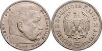 Drittes Reich 5 Reichsmark 1935 A Hindenburg - Kursm&uuml;nze (1935-1936) ss+ 35,00 EUR  + 10,00 EUR frais d'envoi