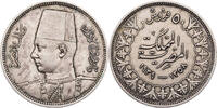 &Auml;gypten 5 Qirsh 1939 Farouk I. (1936-1952) - Kursm&uuml;nze (1937-1939) ss 25,00 EUR  + 10,00 EUR frais d'envoi