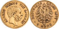 Kaiserreich, Sachsen 5 Mark Albert (1873-1902) - Kursmünze -