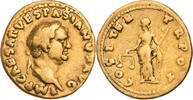 Römische Kaiserzeit Aureus Vespasianus, Kopf / Aequitas mit Szepter und Waage -