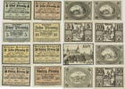 Ostheim vor der Rhön 2x5 Pfennig, 3x10 Pfennig, 3x50 Pfennig Lot von 8 verschiedenen Scheinen -