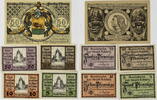 Schleiz (Thüringen) 5 Pfennig, 10 Pfennig, 25 Pfennig, 2x50 Pfennig Lot von 5 verschiedenen Scheinen -