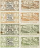 Diez 2x10 Pfennig, 2x50 Pfennig Lot von 4 verschiedenen Scheinen -