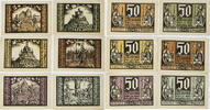 Schalkau (Thüringen) 6x50 Pfennig Lot von 6 verschiedenen Scheinen - 1 komplette Serie -