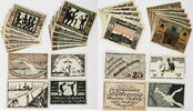 Glauchau 2x25, 2x50, 6x75 Pfennig, 6x1/2 Mark Lot von 16 verschiedenen Scheinen - 2 komplette Serien -