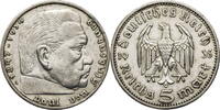 Drittes Reich 5 Reichsmark Hindenburg - Kursmünze (1935-1936) -