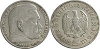Drittes Reich 5 Reichsmark Hindenburg - Kursmünze (1935-1936) -