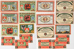 Pasing 3x10, 25, 3x50 Pfennig, 2x2 Mark Lot von 9 Scheinen -