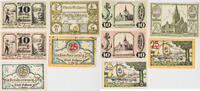 Gollnow 2x10, 2x25, 50 Pfennig Lot von 5 verschiedenen Scheinen -