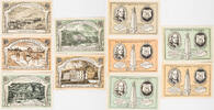 Carlshafen 50, 75 Pfennig, 1, 1,5, 2 Mark Komplette Serie von 5 Scheinen -