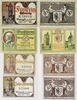 Bismark 2x10, 25, 50 Pfennig Lot von 4 verschiedenen Scheinen -