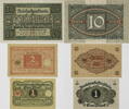 Deutschland, Weimarer Republik 1, 2, 10 Mark Lot von 3 verschiedenen Scheinen -