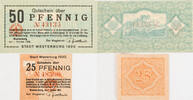 Westerburg 25, 50 Pfennig Lot von 2 Scheinen -