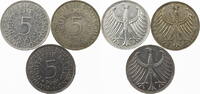 Bundesrepublik Deutschland 3 x 5 DM kompletter Jahrgang! -