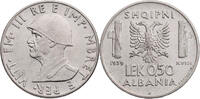 Albanien, unter italienischer Besatzung 0,5 Lek Victor Emmanuel III (1900-1946) - Kursmünze (1939-1941) -