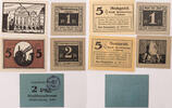 Waldenburg in Schlesien (Walbrych) 1, 2 x 2, 2 x 5 Pfennige Lot von 3 verschiedenen Scheinen -