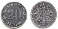 Kaiserreich 20 Pfennig Silberkursmünze - kleiner Adler -