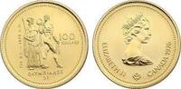 Kanada 100 Dollar 1976 Olympische Spiele Montreal (mit Perlkreis) FDC in Münzbox mit Expertise