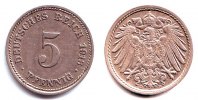 Kaiserreich 5 Pfennig 5 Pfennig - großer Adler -
