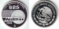 Mexico 25 Pesos Fussball WM 1986 in Mexico - Ball im Flug -