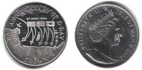 Isle of Man 1 Crown D-Day - Flaggen - Landung der Alliirten n der Normandie -