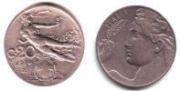 Italien 20 Centesimi Vittorio Emanuelle III. (1900 - 1946) -