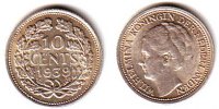 Niederlande 10 Cents Wilhelmina (1890 - 1948) -