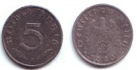 Drittes Reich 5 Reichspfennig 5 Reichspfennig - mit Hakenkreuz -