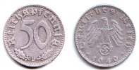 Drittes Reich 50 Reichspfennig 50 Reichspfennig - mit Hakenkreuz -