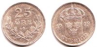 Schweden 25 Öre Gustaf V. (1907 - 1950) -