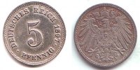 Kaiserreich 5 Pfennig Kursmünze, großer Adler -