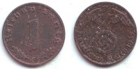 Drittes Reich 1 Reichspfennig 1 Reichspfennig - mit Hakenkreuz -