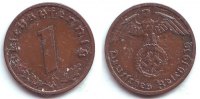 Drittes Reich 1 Reichspfennig 1 Reichspfennig - mit Hakenkreuz -
