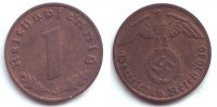 Drittes Reich 1 Reichspfennig 1 Reichspfennig - mit Hakenkreuz -