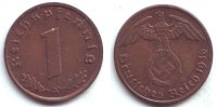 Drittes Reich 1 Reichspfennig 1 Reichspfennig - mit Hakenkreuz -