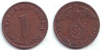 Drittes Reich 1 Reichspfennig 1 Reichspfennig - mit Hakenkreuz -