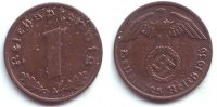 Drittes Reich 1 Reichspfennig 1 Reichspfennig - mit Hakenkreuz -