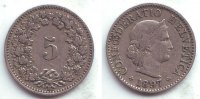 Schweiz 5 Rappen 5 Rappen - Kopfbild der Helvetia -