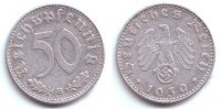 Drittes Reich 50 Reichspfennig 50 Reichspfennig - mit Hakenkreuz -