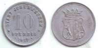 Ichenhausen 10 Pfennig Notgeld der Stadt Ichenhausen - 10 Pfennig - Rohlingstärke 0,93 mm -