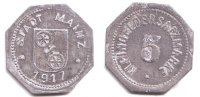 Mainz 5 Pfennig Notgeld der Stadt Mainz - 5 Pfennig -